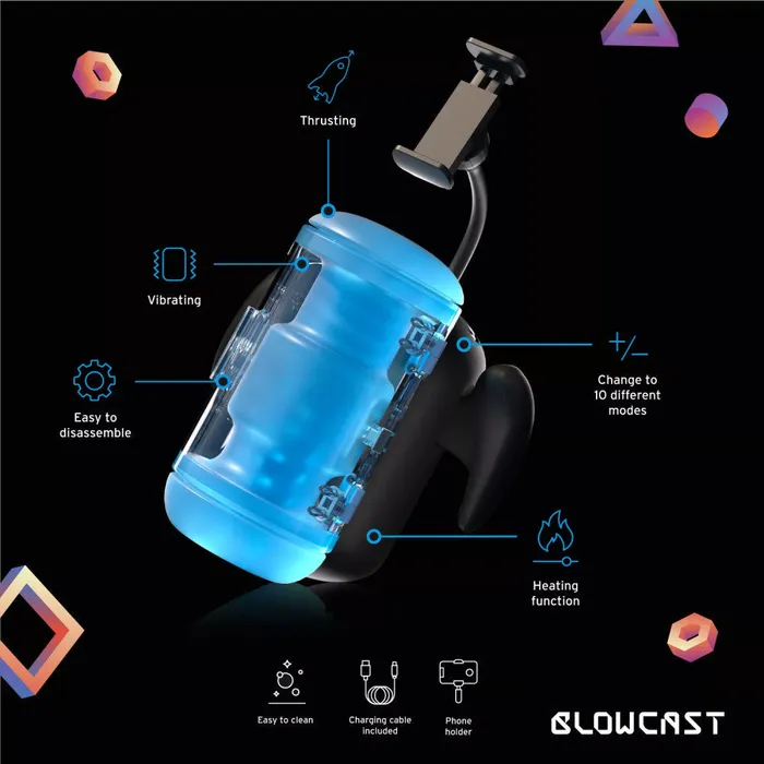 1Sexy Blowcast Wingman Pro Automatic Thrusting Warming Vibrating Masturbator Male Sex Toys