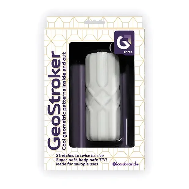 Icon Brands INC Male Sex Toys GeoStroker Three 5 UltraSoft TPR Stroker White