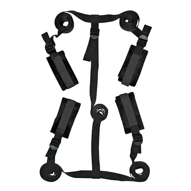 Sex Mischief Couples Sportsheets Sex Mischief 5Piece Adjustable Bed Bondage Restraint Kit Black