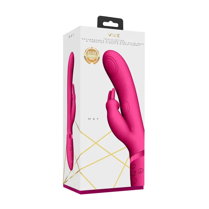 Shots Toys Vibrators Shots Vive May Dual Pulse Wave Vibrating C spot GSpot Rabbit Pink
