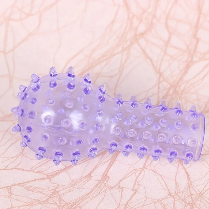 Female Sex Toys Flexible Silicone Reusable Finger Condoms Soft TPE Crystal Kondom G spot Stimulation Sex Toys for Couples Random Color LAZADASEXTOYS