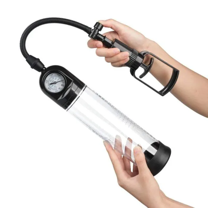 Lovegasm Male Sex Toys Erection Extender Assist Penis Pump With Vacuum Gauge Enlarger