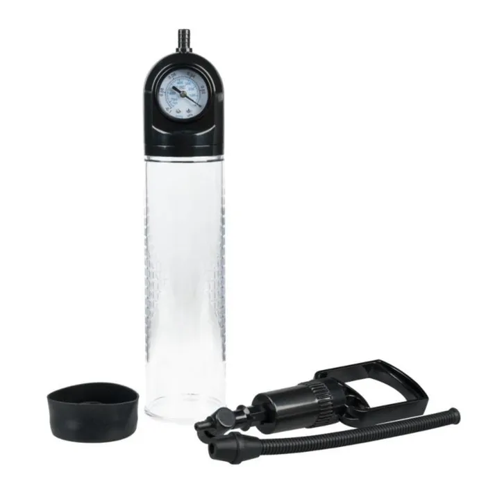 Lovegasm Male Sex Toys Erection Extender Assist Penis Pump With Vacuum Gauge Enlarger