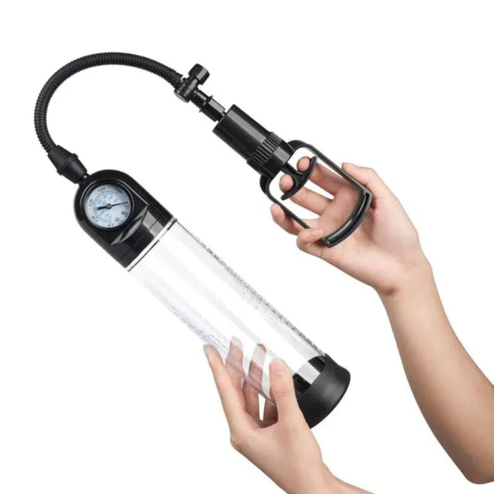 Lovegasm Male Sex Toys Erection Extender Assist Penis Pump With Vacuum Gauge Enlarger