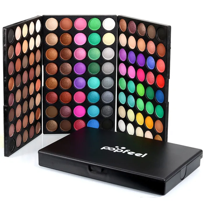 Popfeel Couples PromotionsPopfeel 120 Colors EyeshadowPalette Makeup Kit Set brush Make Up KBeauty MZ003
