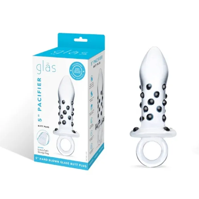 Glas Glas Pacifier Butt Plug Clear 5 Inch Anal