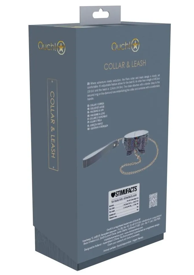 Ouch Paris Collection Collar with Leash Ouch Female Sex Toys
