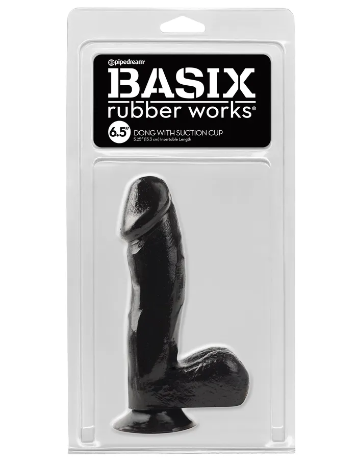 Pipedream Dildos Basix Rubber Works 65 Inch Dong With Suction Cup Black Pipedream Dildos Basix Rubber Works 65 Inch Dong With Suction Cup Black
